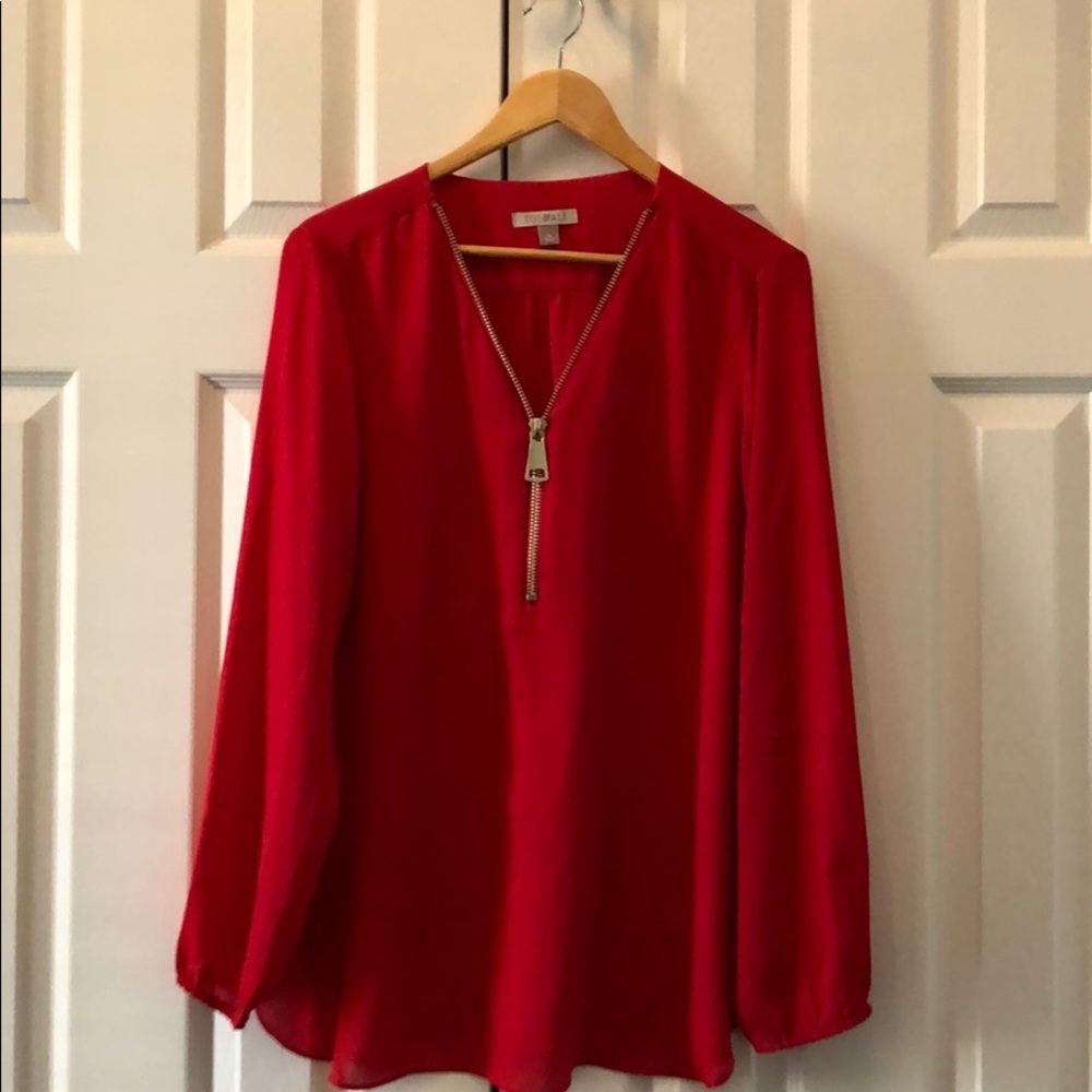 Red Shirt with Zipper